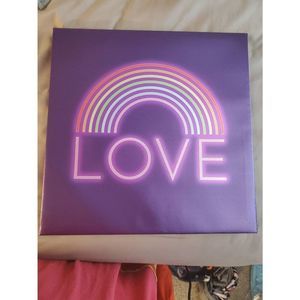 Pride Neon Love Wrapped Canvas 16 x 16 Candy Purple